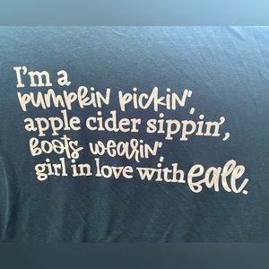 Bella Canvas, 2XL, Fall Lovin’ Graphic T in Forest Green with slight heathering